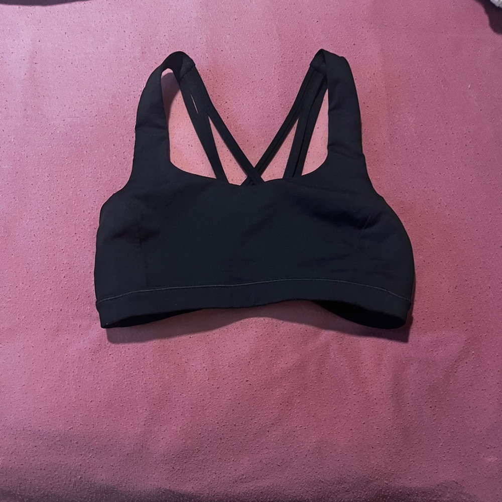 Black Lululemon Cross strap back Sports Bra